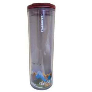 Starbucks Austria Tumbler 16oz 473ml Travel Mug Red Lid EU Exclusive Coffee Cup